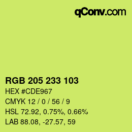 Color code: RGB 205 233 103 | qconv.com