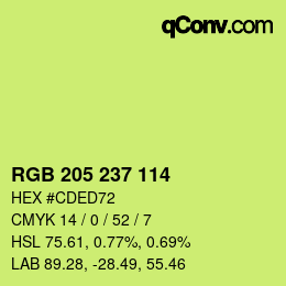 Color code: RGB 205 237 114 | qconv.com
