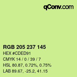 Color code: RGB 205 237 145 | qconv.com