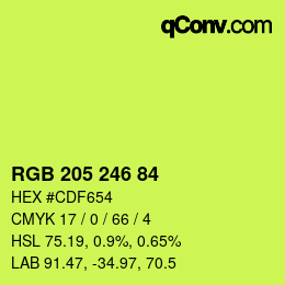 カラーコード: RGB 205 246 84 | qconv.com