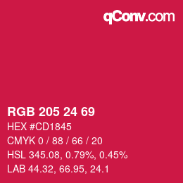 Color code: RGB 205 24 69 | qconv.com