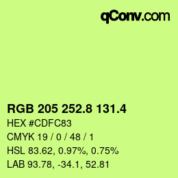 カラーコード: RGB 205 252.8 131.4 | qconv.com