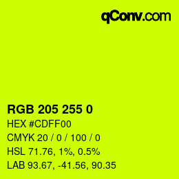 Color code: RGB 205 255 0 | qconv.com
