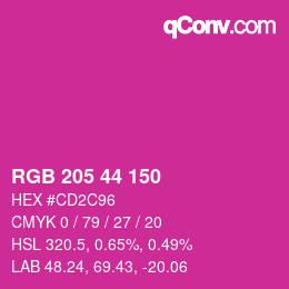 Color code: RGB 205 44 150 | qconv.com