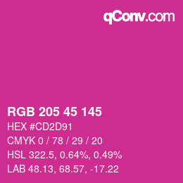 颜色代码: RGB 205 45 145 | qconv.com