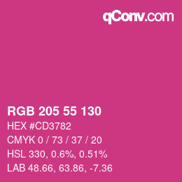 Color code: RGB 205 55 130 | qconv.com