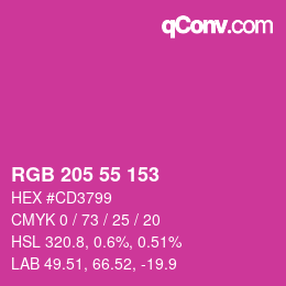 Color code: RGB 205 55 153 | qconv.com