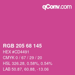 Code couleur: RGB 205 68 145 | qconv.com