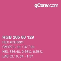 Código de color: RGB 205 80 129 | qconv.com