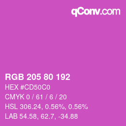 Farbcode: RGB 205 80 192 | qconv.com