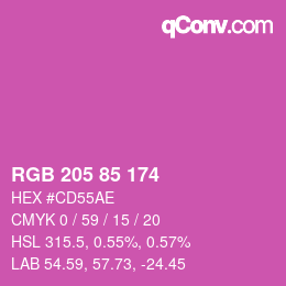 Color code: RGB 205 85 174 | qconv.com