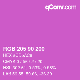 Color code: RGB 205 90 200 | qconv.com