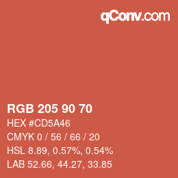 Farbcode: RGB 205 90 70 | qconv.com