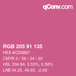 Farbcode: RGB 205 91 135 | qconv.com