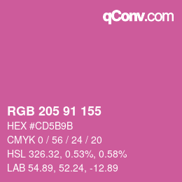 Farbcode: RGB 205 91 155 | qconv.com
