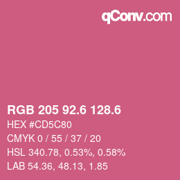 カラーコード: RGB 205 92.6 128.6 | qconv.com