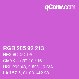 カラーコード: RGB 205 92 213 | qconv.com