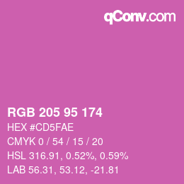 カラーコード: RGB 205 95 174 | qconv.com
