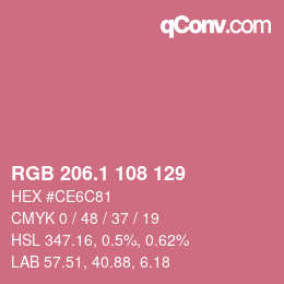 カラーコード: RGB 206.1 108 129 | qconv.com