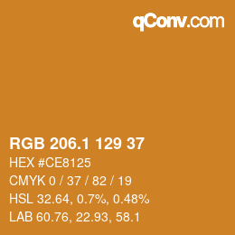 カラーコード: RGB 206.1 129 37 | qconv.com