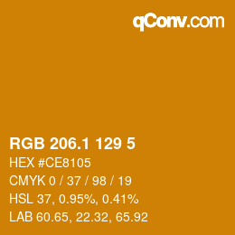 カラーコード: RGB 206.1 129 5 | qconv.com