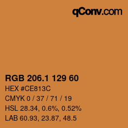 カラーコード: RGB 206.1 129 60 | qconv.com