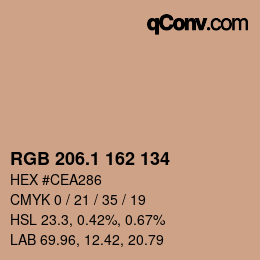 カラーコード: RGB 206.1 162 134 | qconv.com