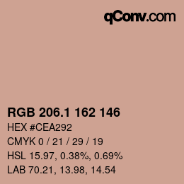 カラーコード: RGB 206.1 162 146 | qconv.com