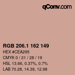 カラーコード: RGB 206.1 162 149 | qconv.com