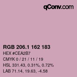 カラーコード: RGB 206.1 162 183 | qconv.com