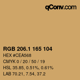 カラーコード: RGB 206.1 165 104 | qconv.com