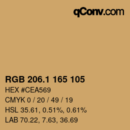 カラーコード: RGB 206.1 165 105 | qconv.com