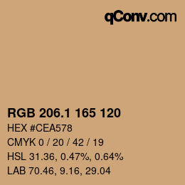 カラーコード: RGB 206.1 165 120 | qconv.com