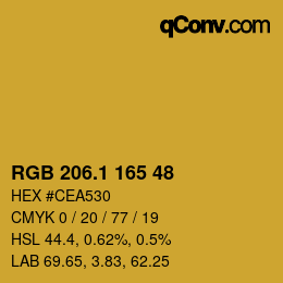 カラーコード: RGB 206.1 165 48 | qconv.com