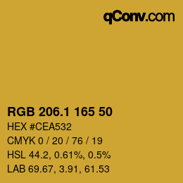 カラーコード: RGB 206.1 165 50 | qconv.com