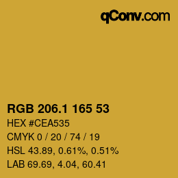 カラーコード: RGB 206.1 165 53 | qconv.com