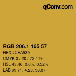 カラーコード: RGB 206.1 165 57 | qconv.com