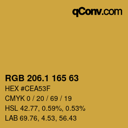 カラーコード: RGB 206.1 165 63 | qconv.com