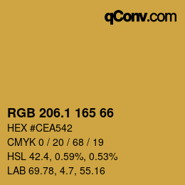 カラーコード: RGB 206.1 165 66 | qconv.com