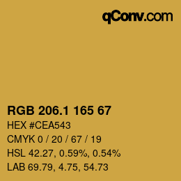 カラーコード: RGB 206.1 165 67 | qconv.com