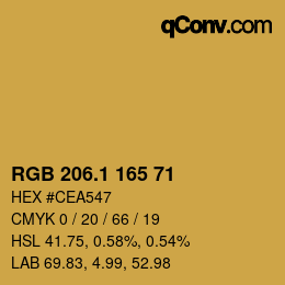 カラーコード: RGB 206.1 165 71 | qconv.com
