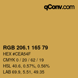 カラーコード: RGB 206.1 165 79 | qconv.com