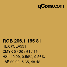 カラーコード: RGB 206.1 165 81 | qconv.com