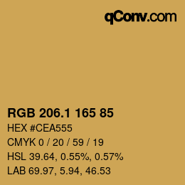 カラーコード: RGB 206.1 165 85 | qconv.com
