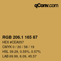 カラーコード: RGB 206.1 165 87 | qconv.com