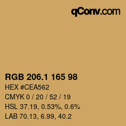 カラーコード: RGB 206.1 165 98 | qconv.com