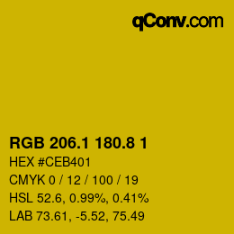 カラーコード: RGB 206.1 180.8 1 | qconv.com