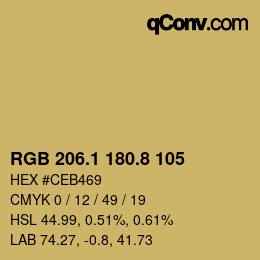 Color code: RGB 206.1 180.8 105 | qconv.com