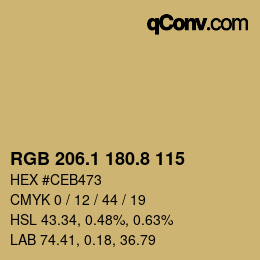 Color code: RGB 206.1 180.8 115 | qconv.com