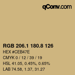 Color code: RGB 206.1 180.8 126 | qconv.com